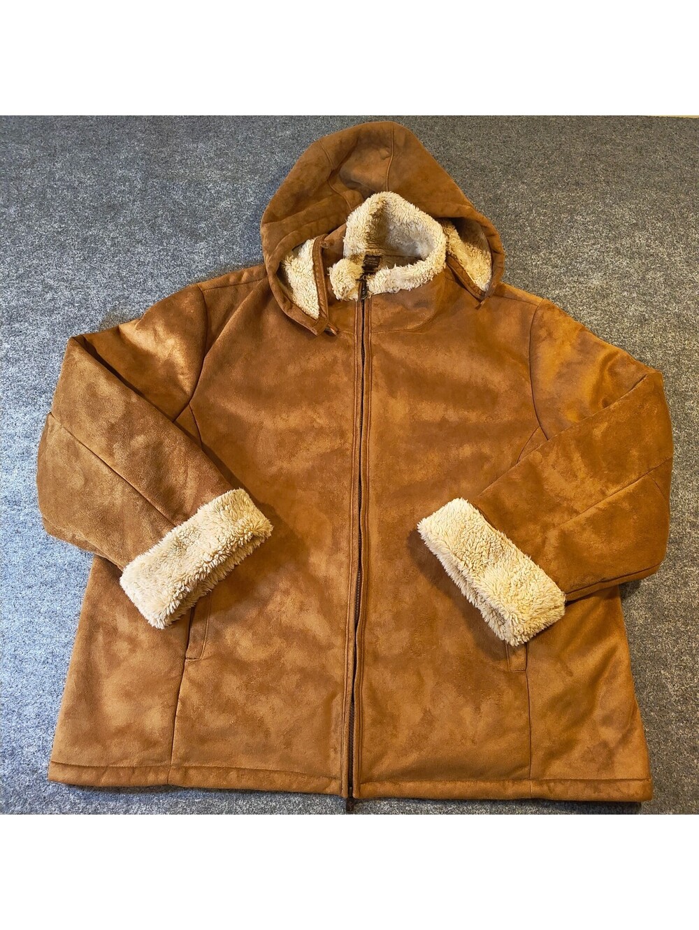 Columbia Sportswear Brown Faux Suede Sherpa Lined Hooded Jacket 3X/3T
